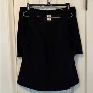 Lands' End Women's Black Textured 2-piece Suit